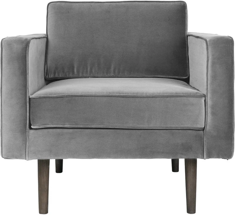 Fauteuil en velours gris Wind - Broste Copenhagen