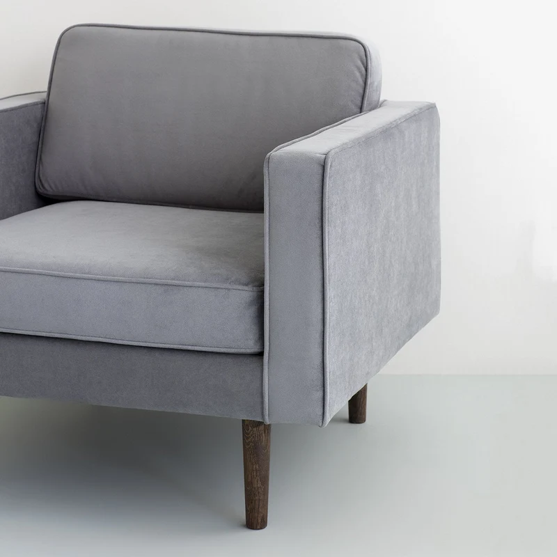 Fauteuil en velours gris Wind - Broste Copenhagen