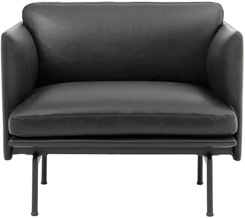 Fauteuil en cuir noir Outline - Muuto