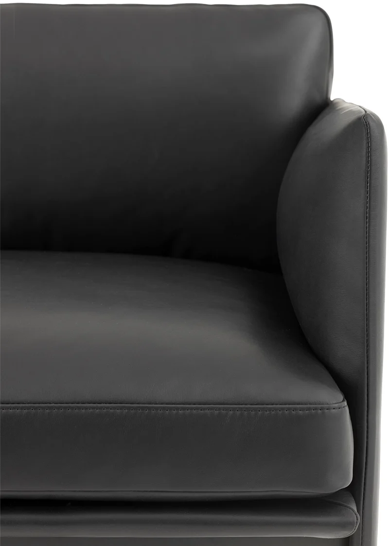Fauteuil en cuir noir Outline - Muuto
