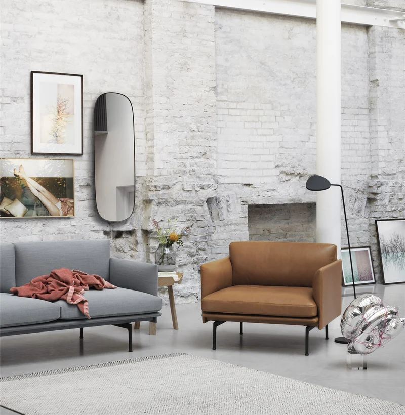 Fauteuil en cuir noir Outline - Muuto