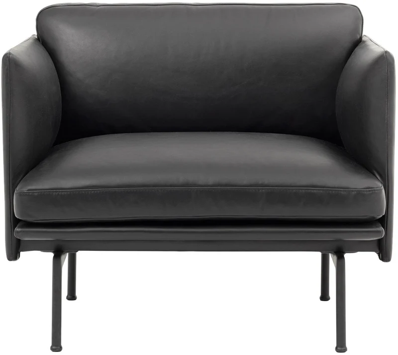 Fauteuil en cuir noir Outline - Muuto