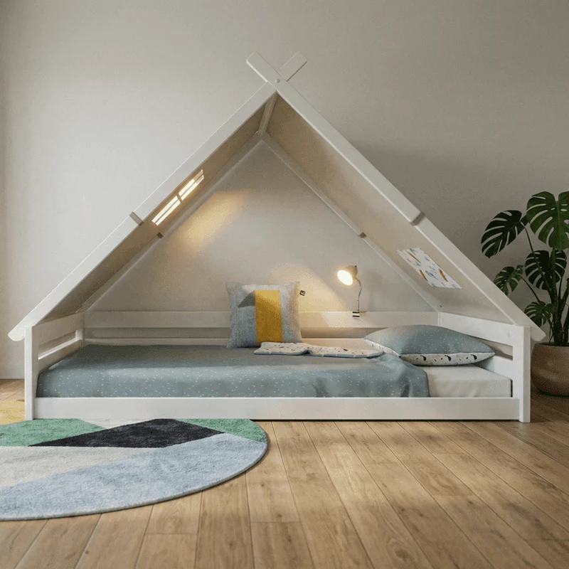 Lifetime Kidsrooms Montessori Bodenbett - Elements mit Tipi