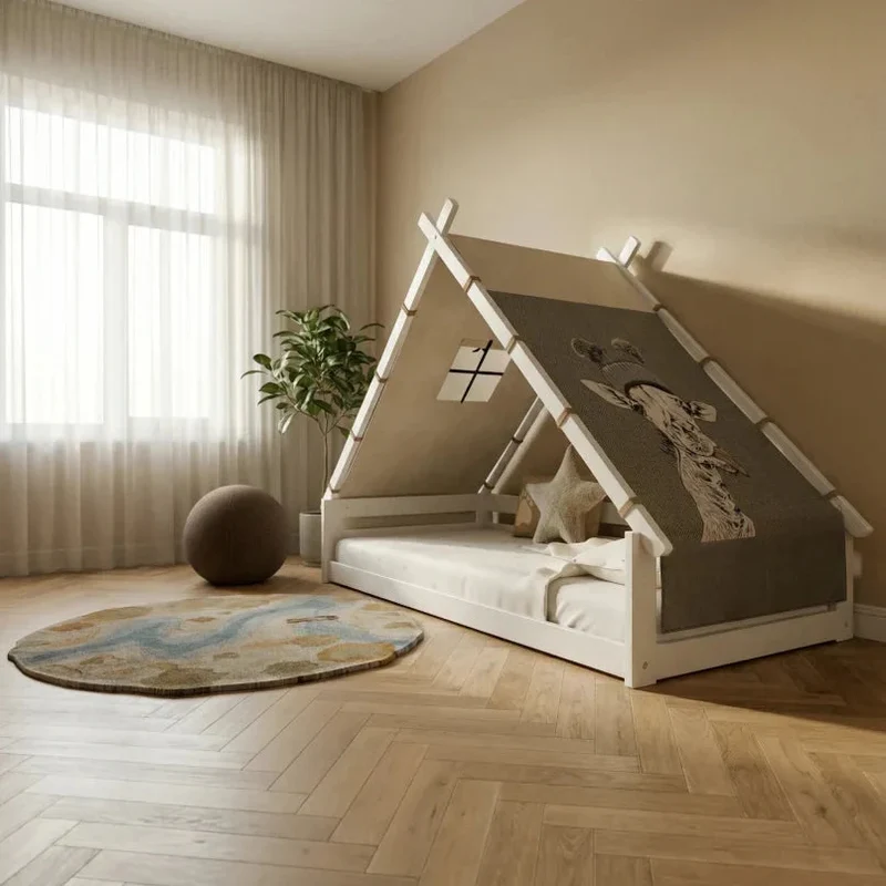 Lifetime Kidsrooms Montessori Bodenbett - Elements mit Tipi