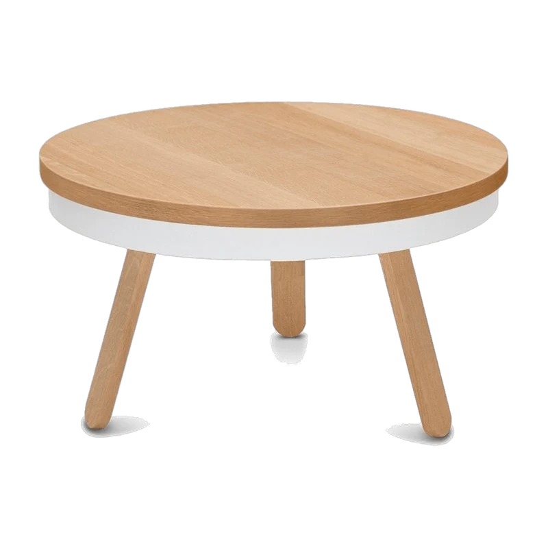 Table basse en chêne et blanche 62 cm Batea - Woodendot