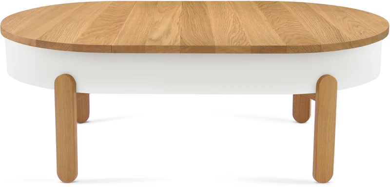 Table basse en chêne et blanche 100 cm Batea - Woodendot
