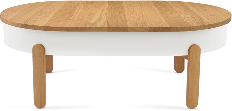 Table basse en chêne et blanche 100 cm Batea - Woodendot