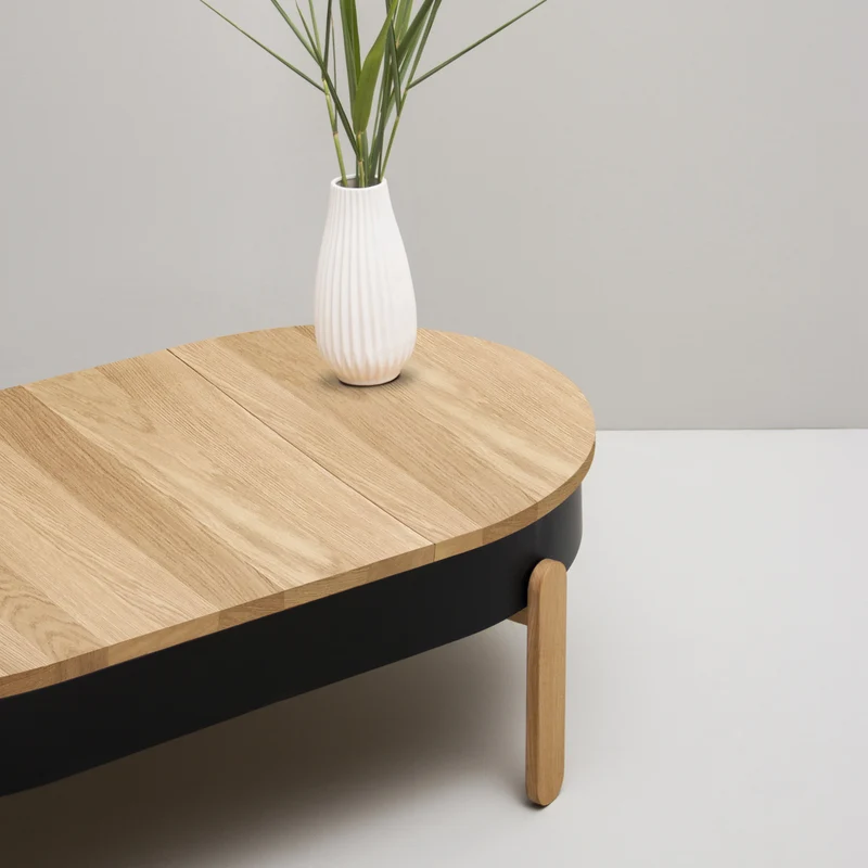 Table basse en chêne et blanche 100 cm Batea - Woodendot