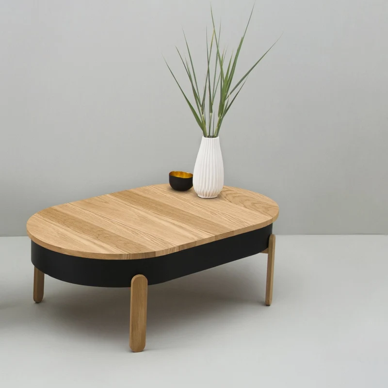 Table basse en chêne et blanche 100 cm Batea - Woodendot