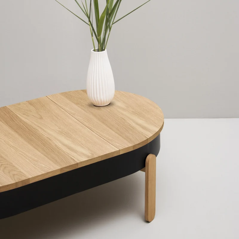 Table basse en chêne et blanche 100 cm Batea - Woodendot