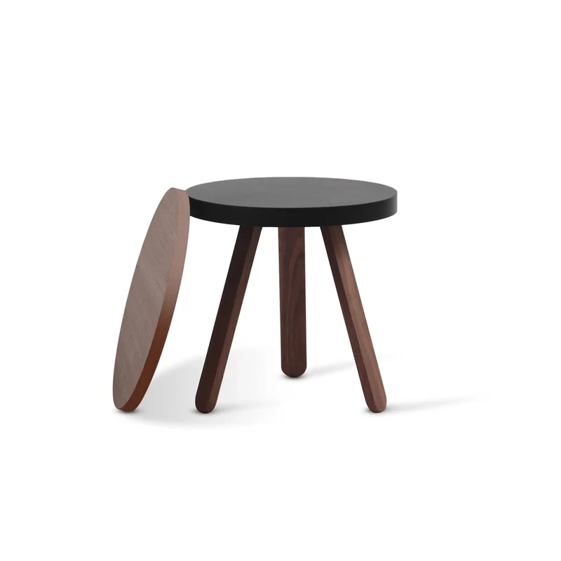 Table d'appoint en noyer et noire 42 cm Batea - Woodendot
