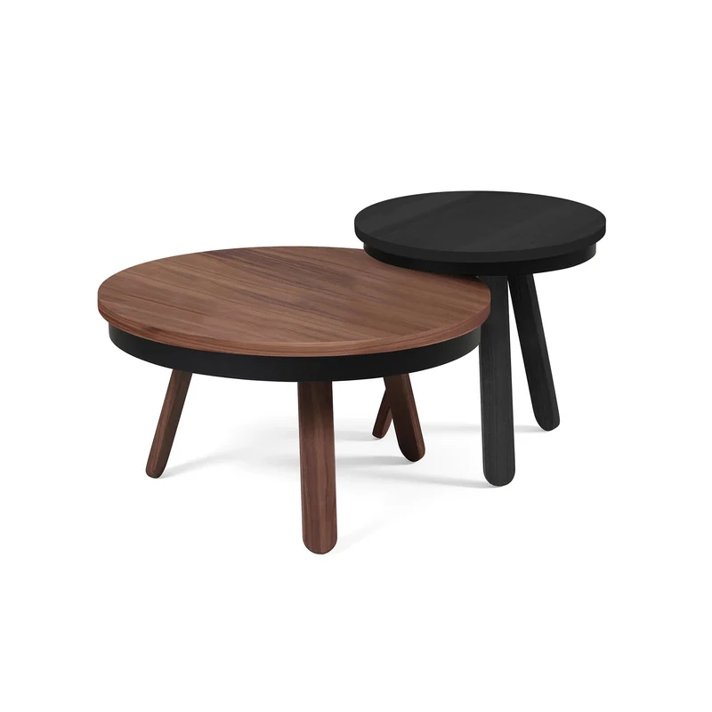 Table basse en noyer et noire 62 cm Batea - Woodendot