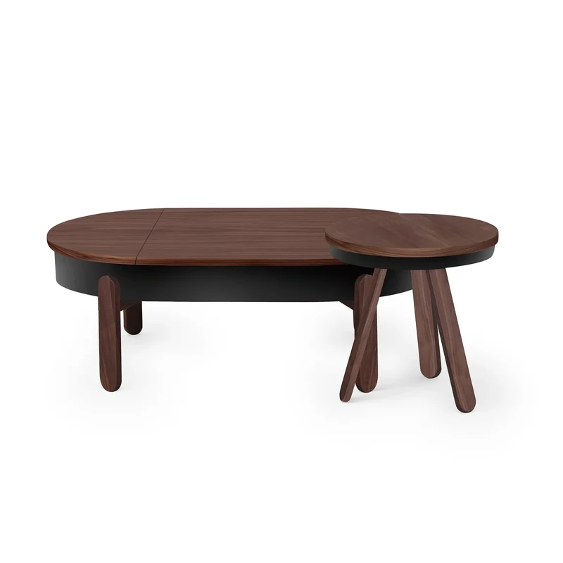 Table basse en noyer et noire 100 cm Batea - Woodendot