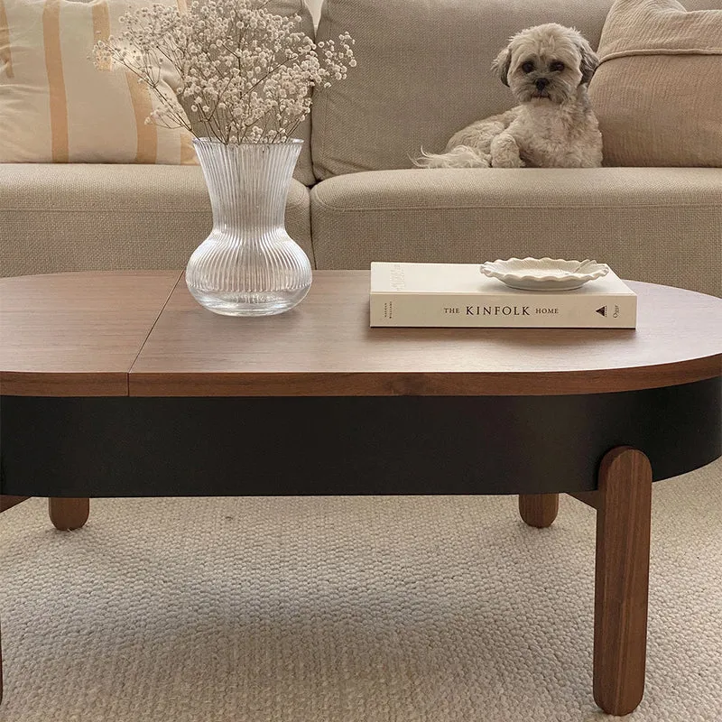 Table basse en noyer et noire 100 cm Batea - Woodendot