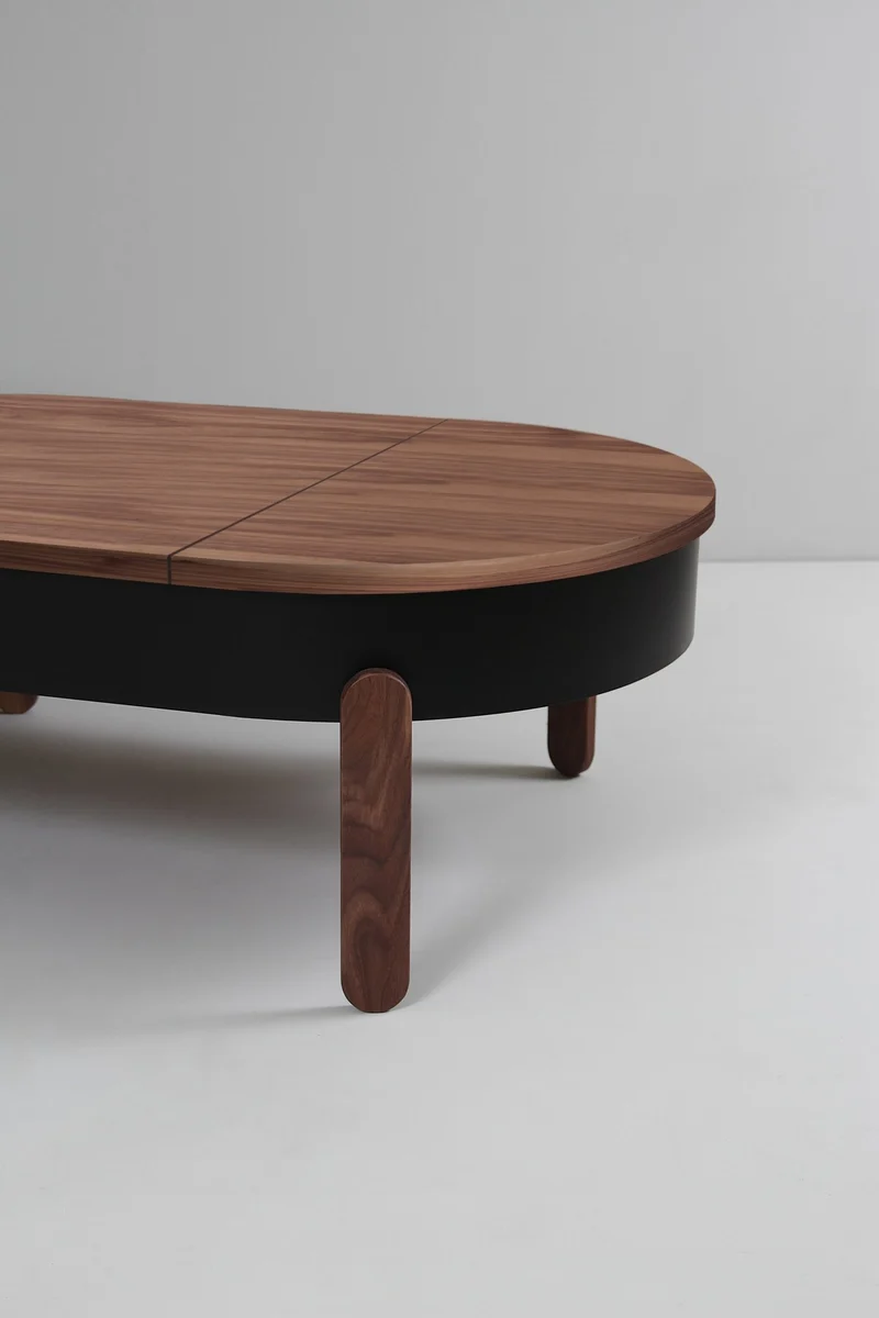 Table basse en noyer et noire 100 cm Batea - Woodendot