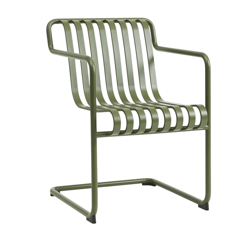 Chaise de jardin avec accoudoirs en acier vert olive 54x65x80cm Palissade - HAY