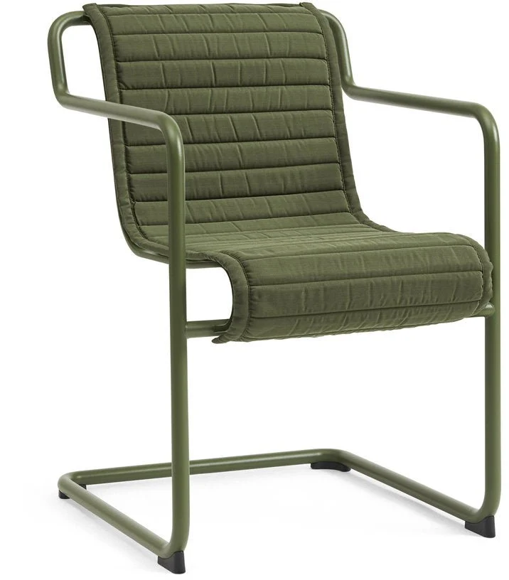 Chaise de jardin avec accoudoirs en acier vert olive 54x65x80cm Palissade - HAY