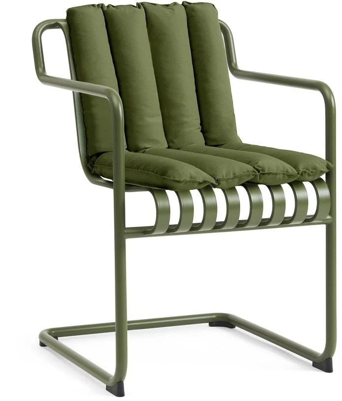 Chaise de jardin avec accoudoirs en acier vert olive 54x65x80cm Palissade - HAY