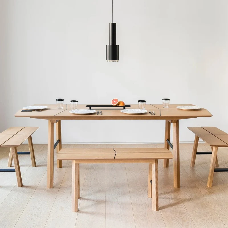 Table en chêne et pieds chêne SAVIA - Woodendot