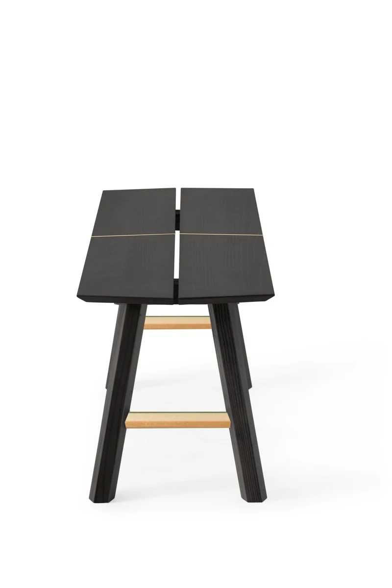 Banc noir et pieds chêne SAVIA - Woodendot