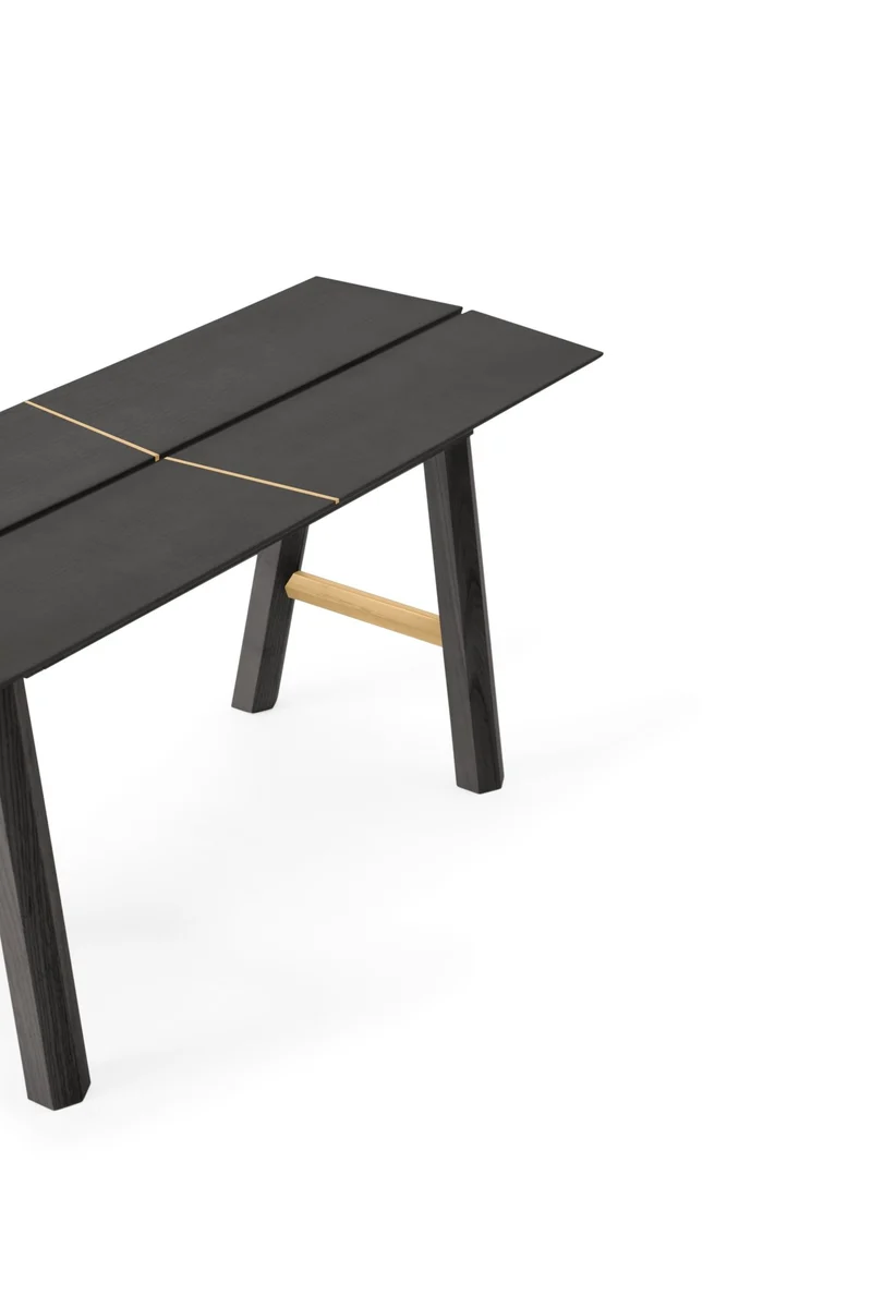 Banc noir et pieds chêne SAVIA - Woodendot