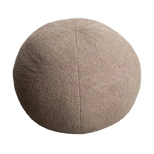 Lifetime Kidsrooms Runder Pouf aus Teddy Stoff Cream