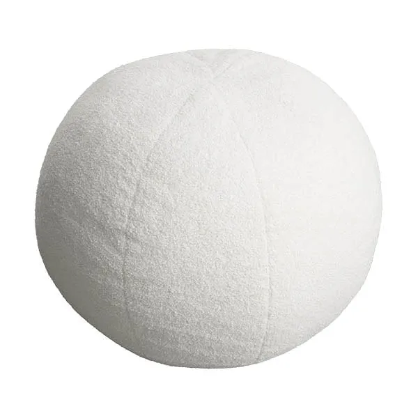 Lifetime Kidsrooms Runder Pouf aus Teddy Stoff Cream