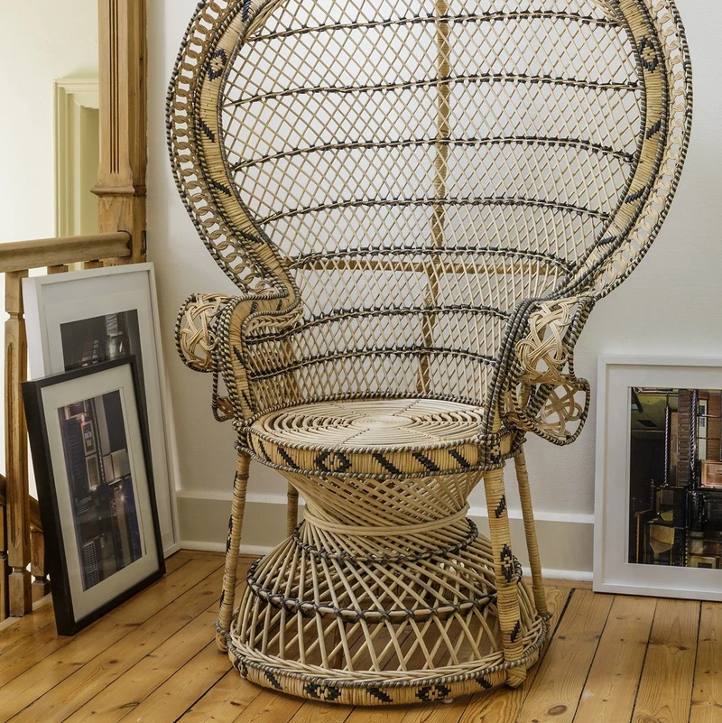 Fauteuil en rotin à croisillons Emmanuelle - KOK