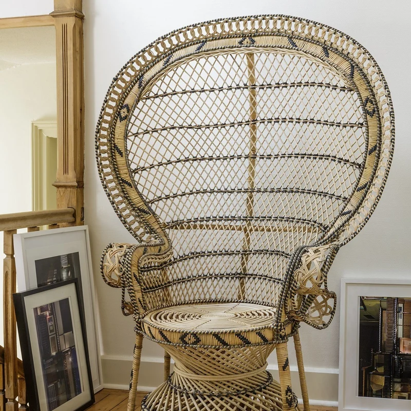 Fauteuil en rotin à croisillons Emmanuelle - KOK