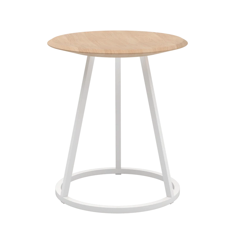 Tabouret rond en frêne naturel blanc 45 cm Gustave - Hartô