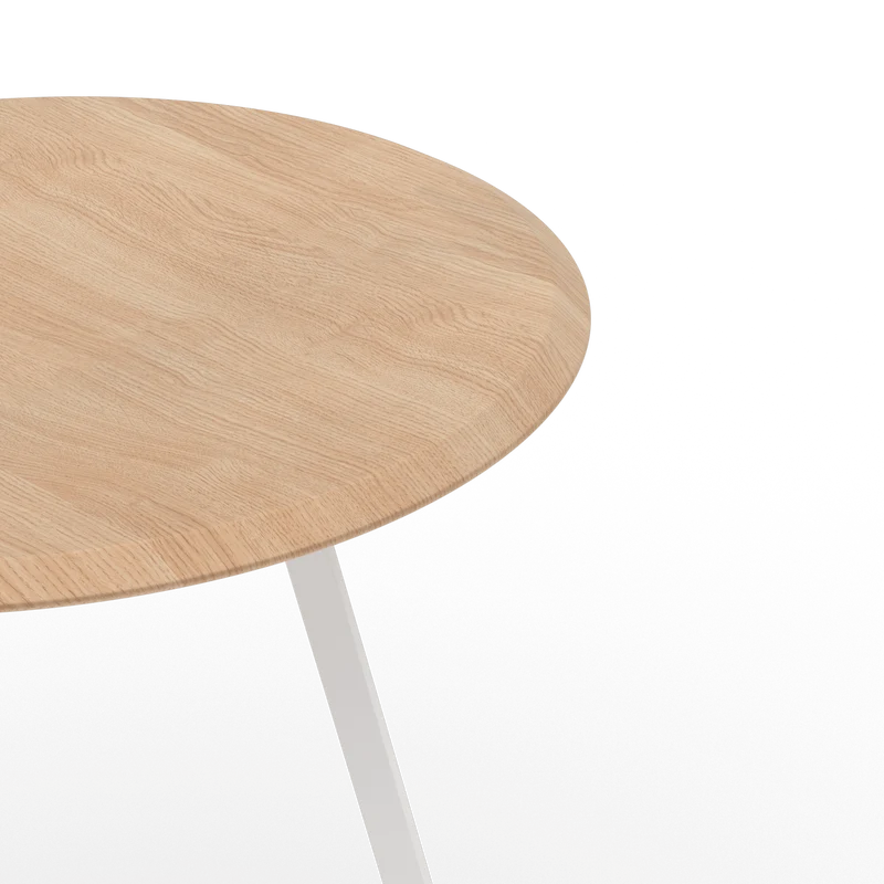Tabouret rond en frêne naturel blanc 45 cm Gustave - Hartô