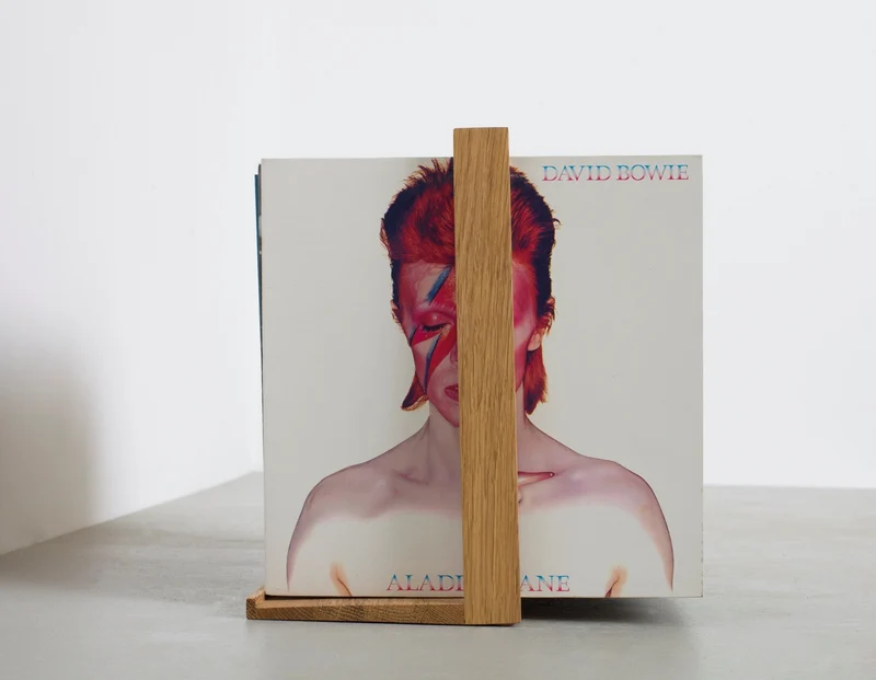 Porte-vinyles en bois de chêne naturel b-seite S - Das kleine b