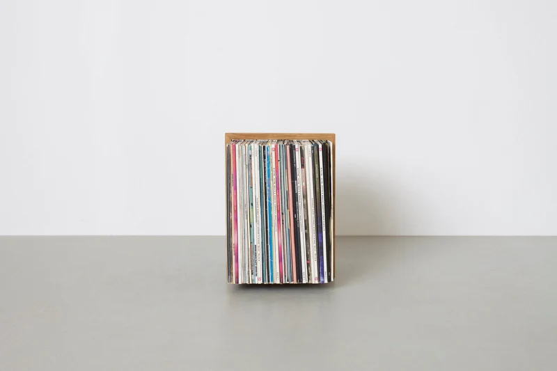 Porte-vinyles en bois de chêne naturel b-seite S - Das kleine b
