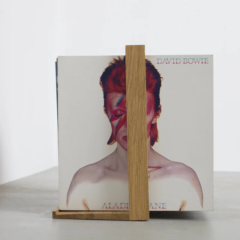 Porte-vinyles en bois de chêne naturel b-seite L - Das kleine b