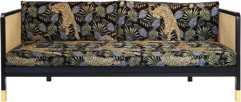 Canapé 3 places en velours Jungle Leopard Cannage - RED Edition