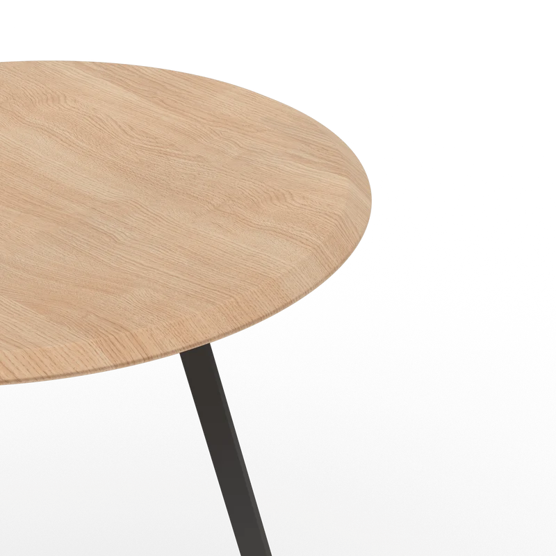 Tabouret rond en frêne naturel et métal gris ardoise 65 cm Gustave - Hartô