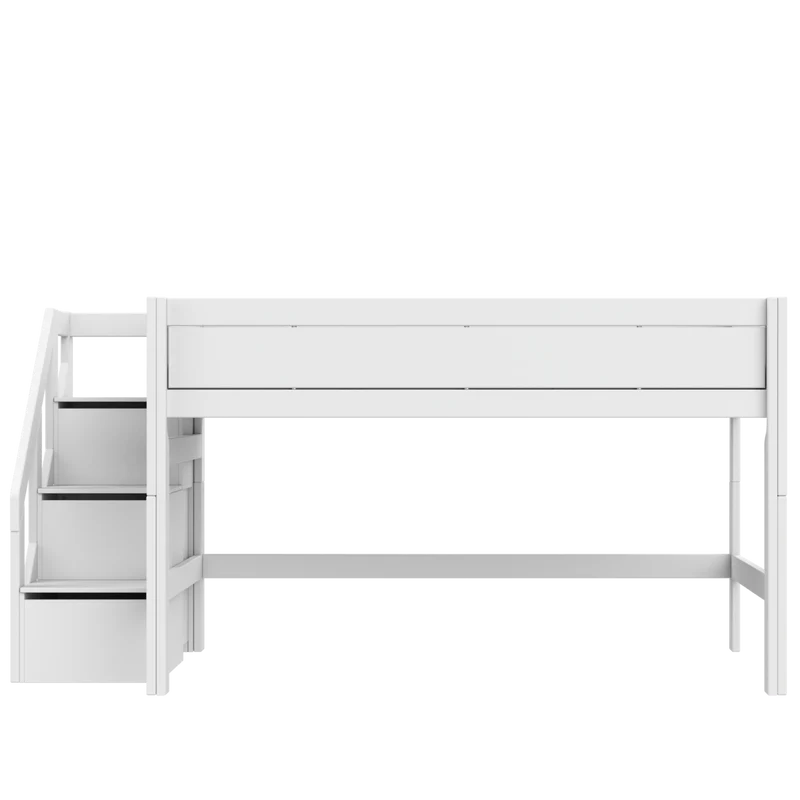Lifetime Kidsrooms Original Hochbett 120 cm mit Treppe - 128 cm Weiss