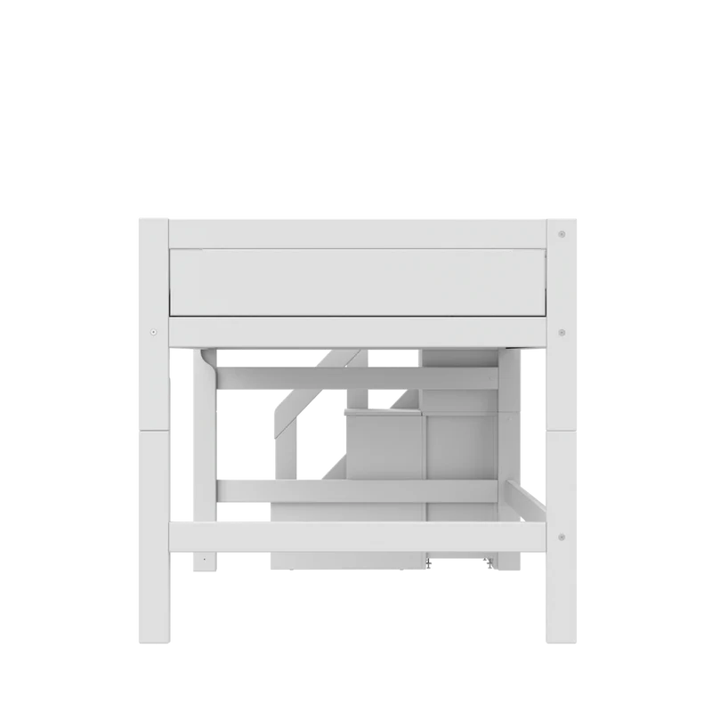 Lifetime Kidsrooms Original Hochbett 120 cm mit Treppe - 128 cm Weiss