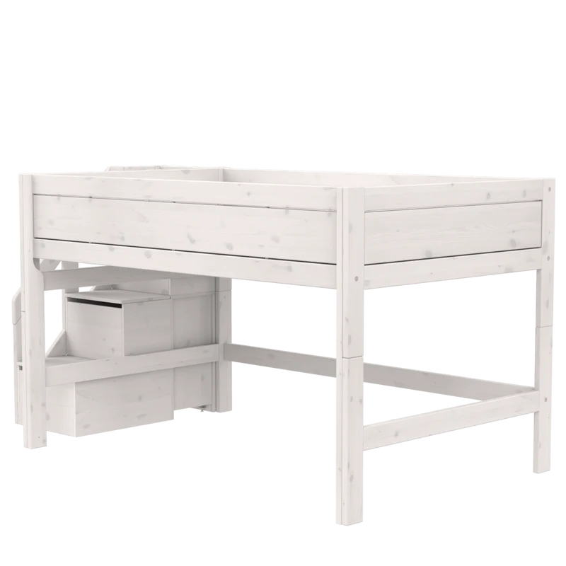 Lifetime Kidsrooms Original Hochbett 120 cm mit Treppe - 128 cm Weiss