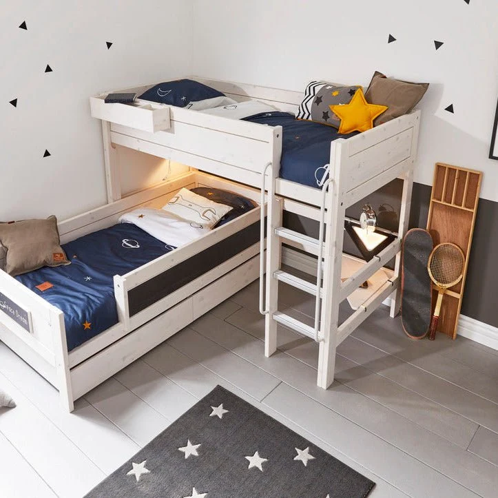 Lifetime Kidsrooms Hochbett 120 mit Leiter - 152 cm Whitewash