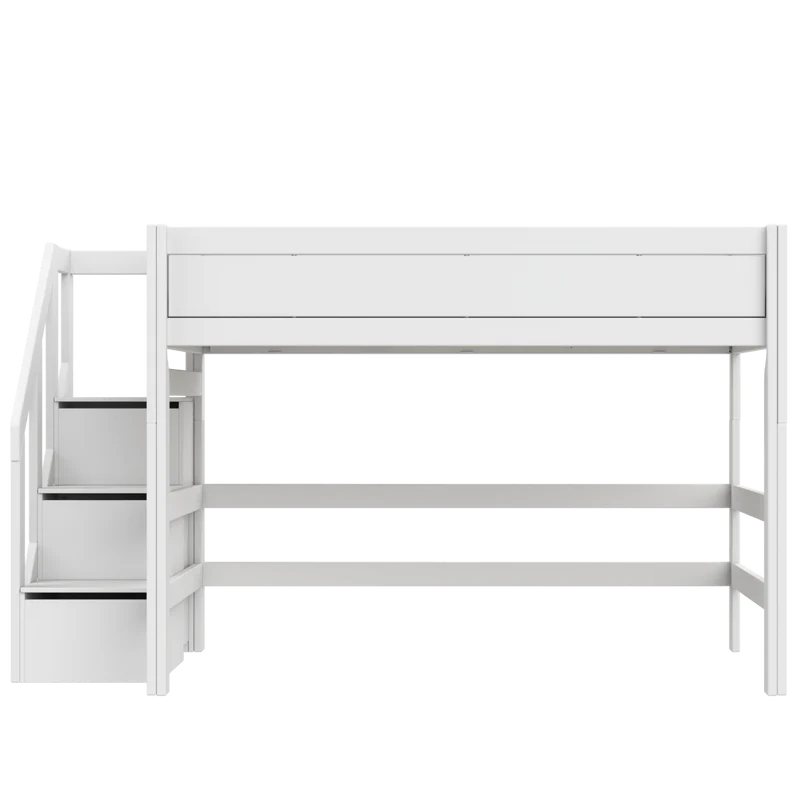 Lifetime Kidsrooms Hochbett 120 mit Treppe - 152 cm Weiss