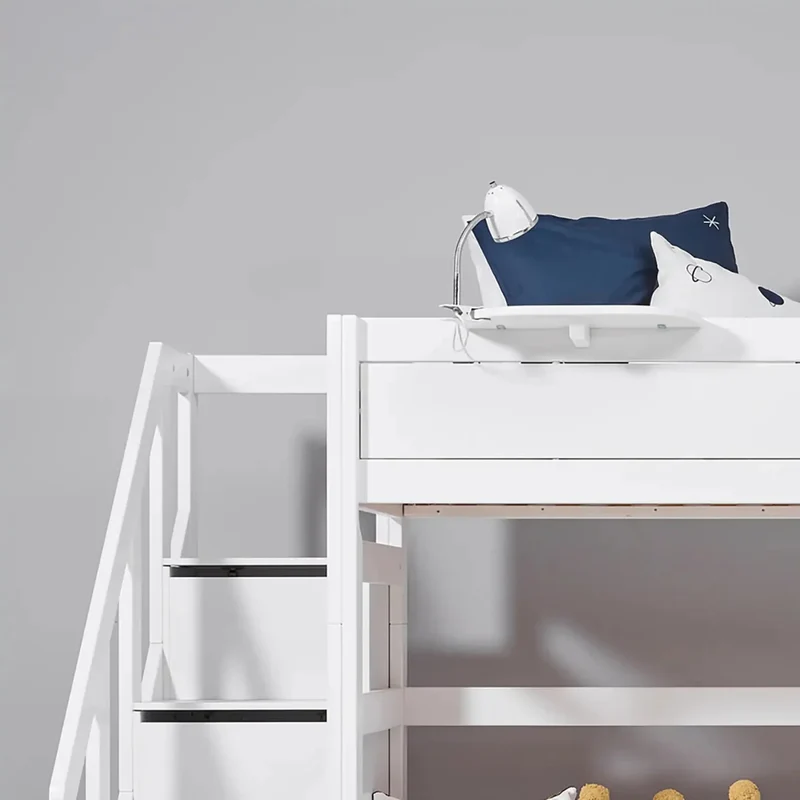 Lifetime Kidsrooms Hochbett 120 mit Treppe - 152 cm Weiss