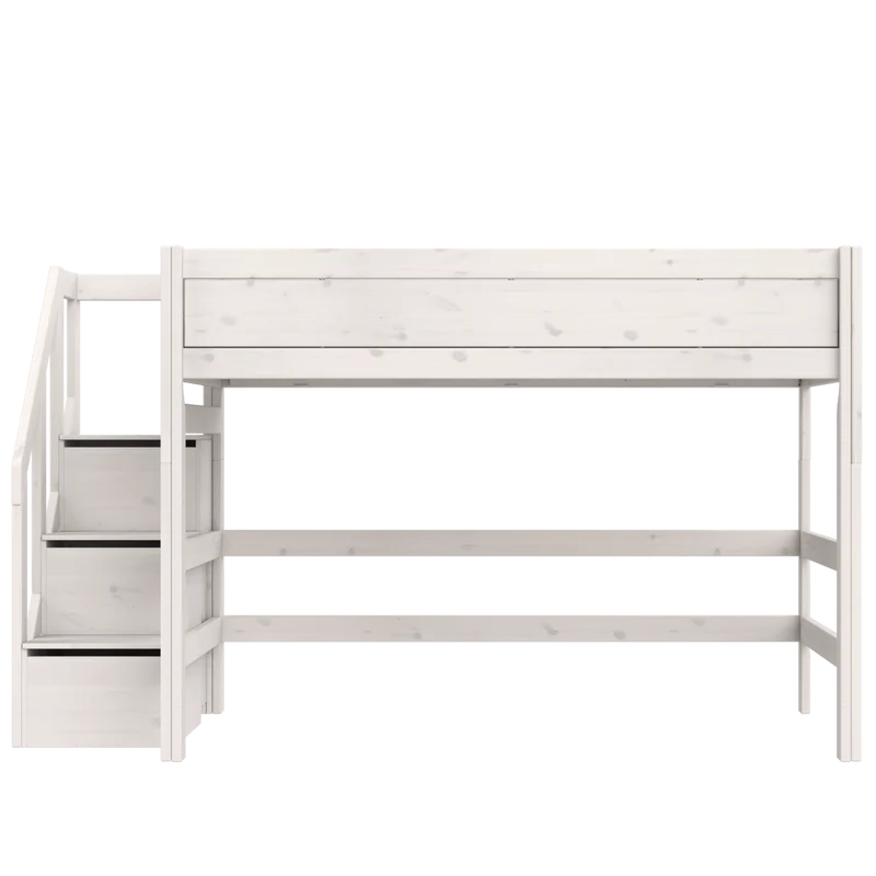 Lifetime Kidsrooms Hochbett 120 mit Treppe - 152 cm Weiss