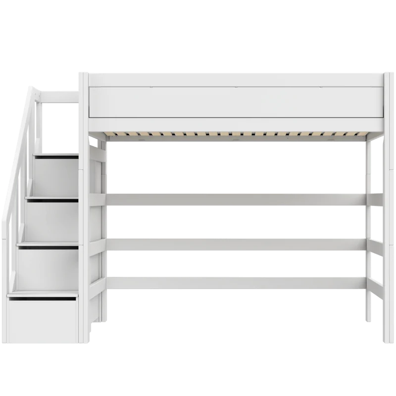 Lifetime Kidsrooms Hochbett 120 mit Treppe - 177 cm Weiss