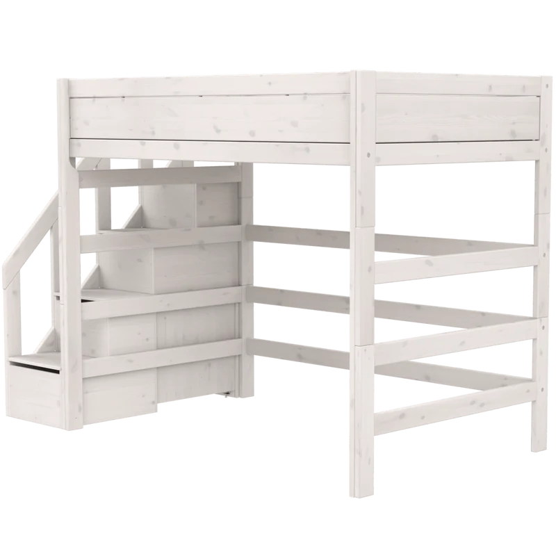 Lifetime Kidsrooms Hochbett 120 mit Treppe - 177 cm Weiss