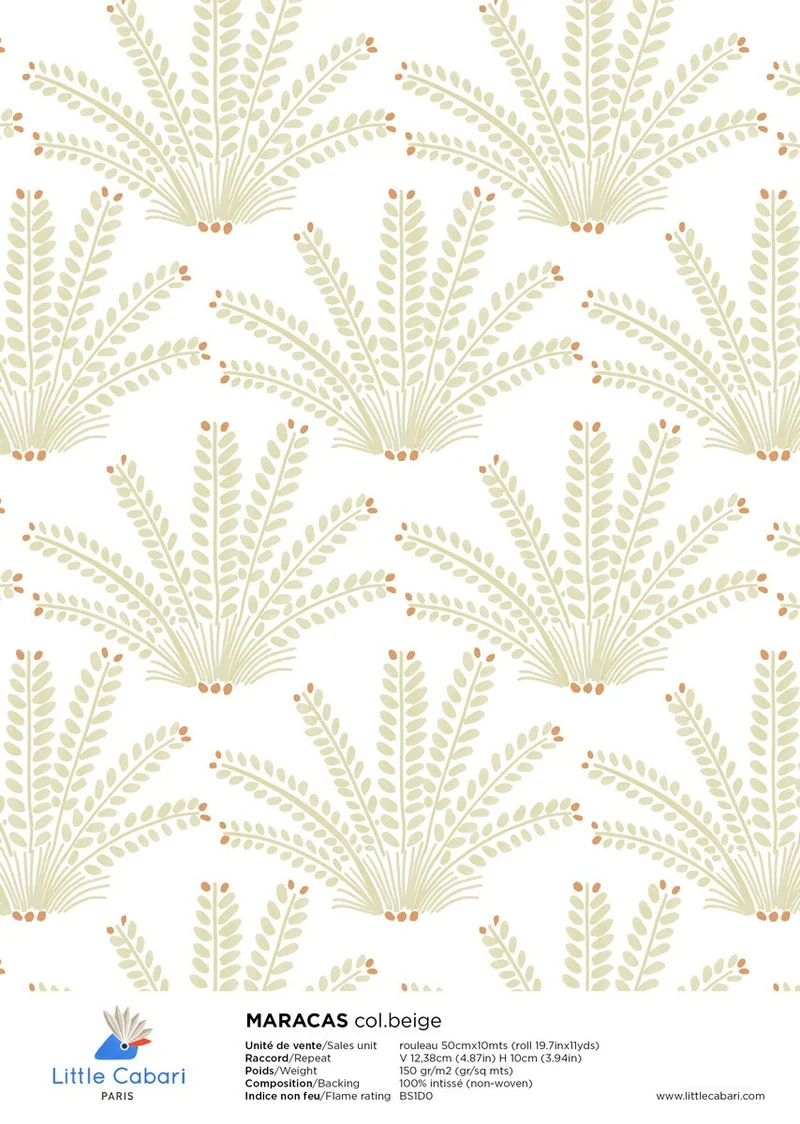 Little Cabari Tapete MARACAS Beige