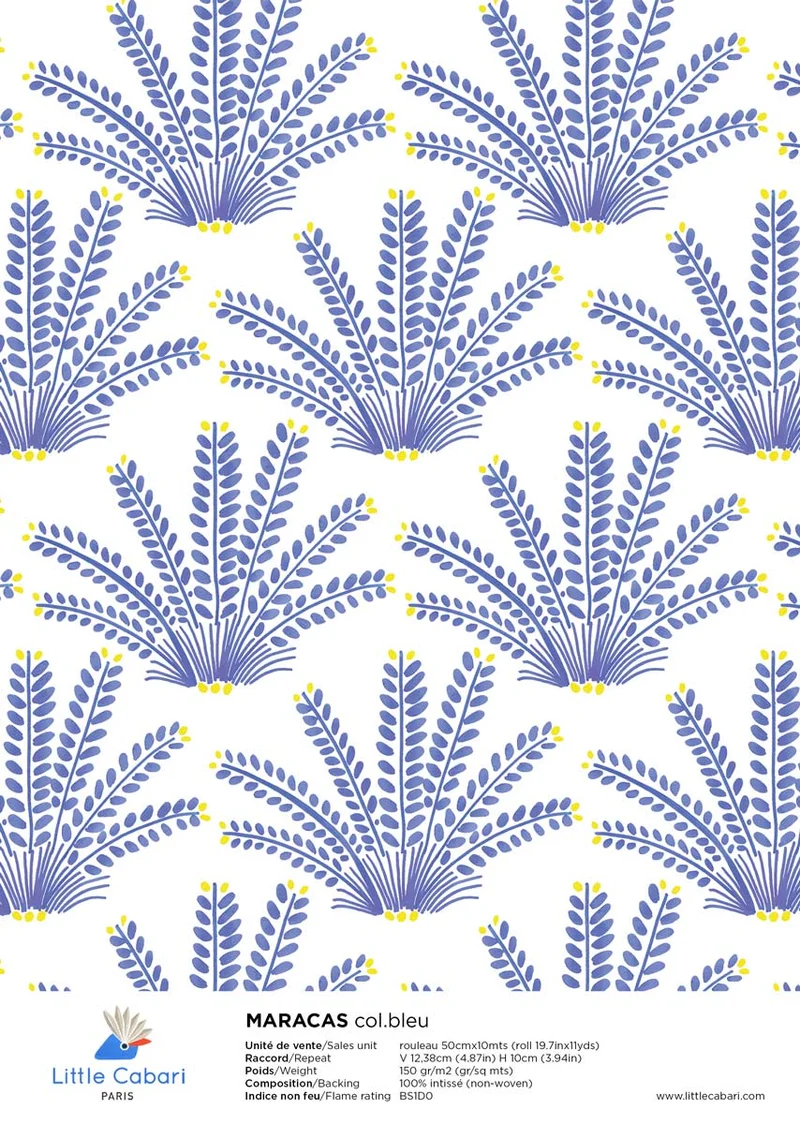 Little Cabari Tapete MARACAS Blau