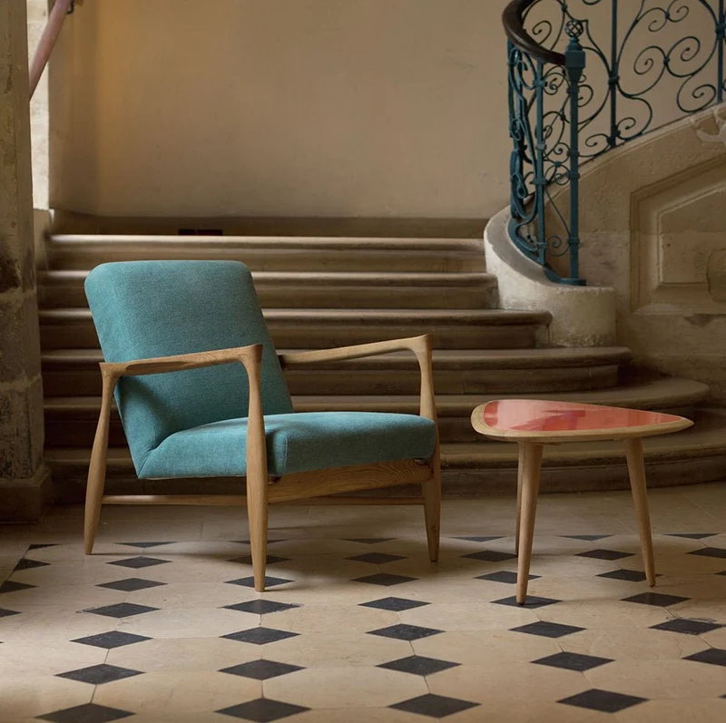 Petite table basse bleu peacock Fifties - RED Edition