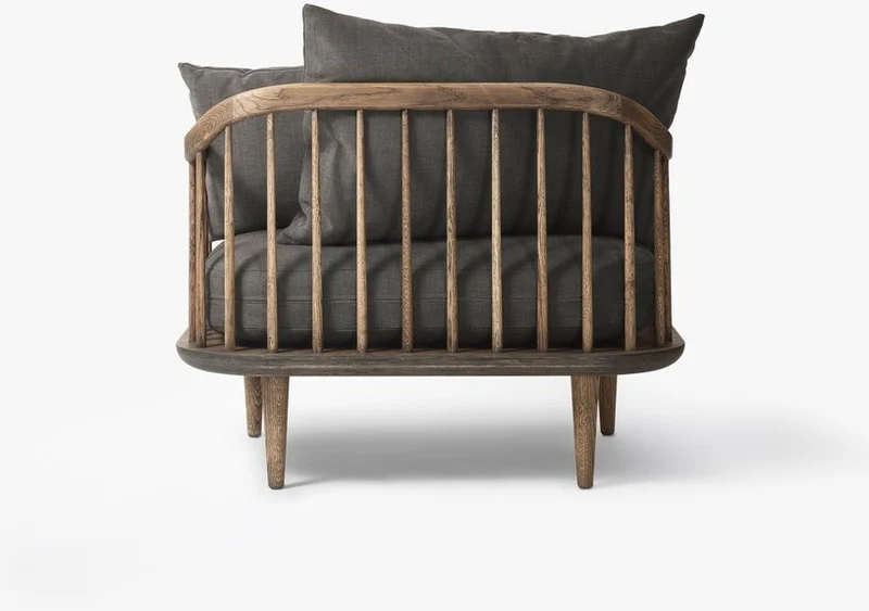 Fauteuil gris Fly SC1 - &tradition