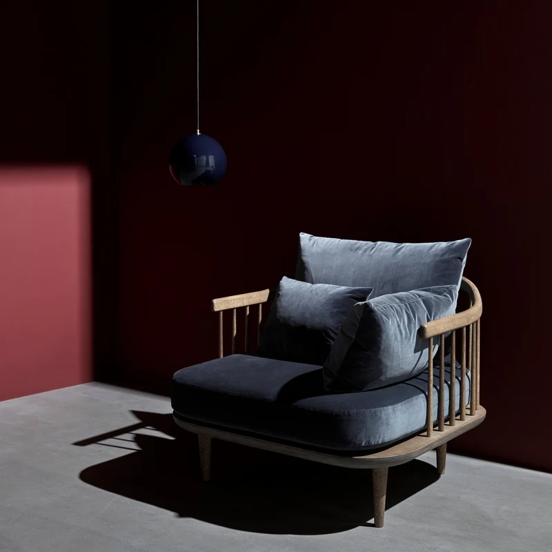 Fauteuil gris Fly SC1 - &tradition